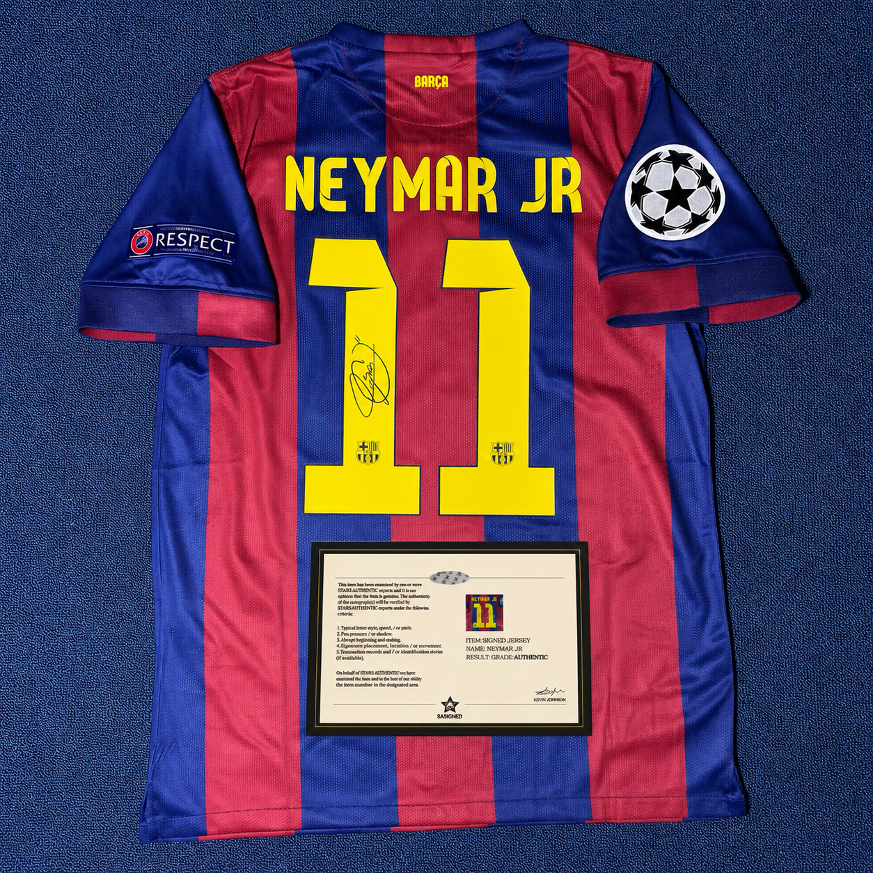 Neymar Jr Signed Barcelona Shirt 2014/15 Home Jersey